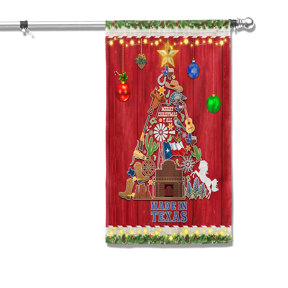 Texas Christmas Tree Merry Christmas Y All Flag