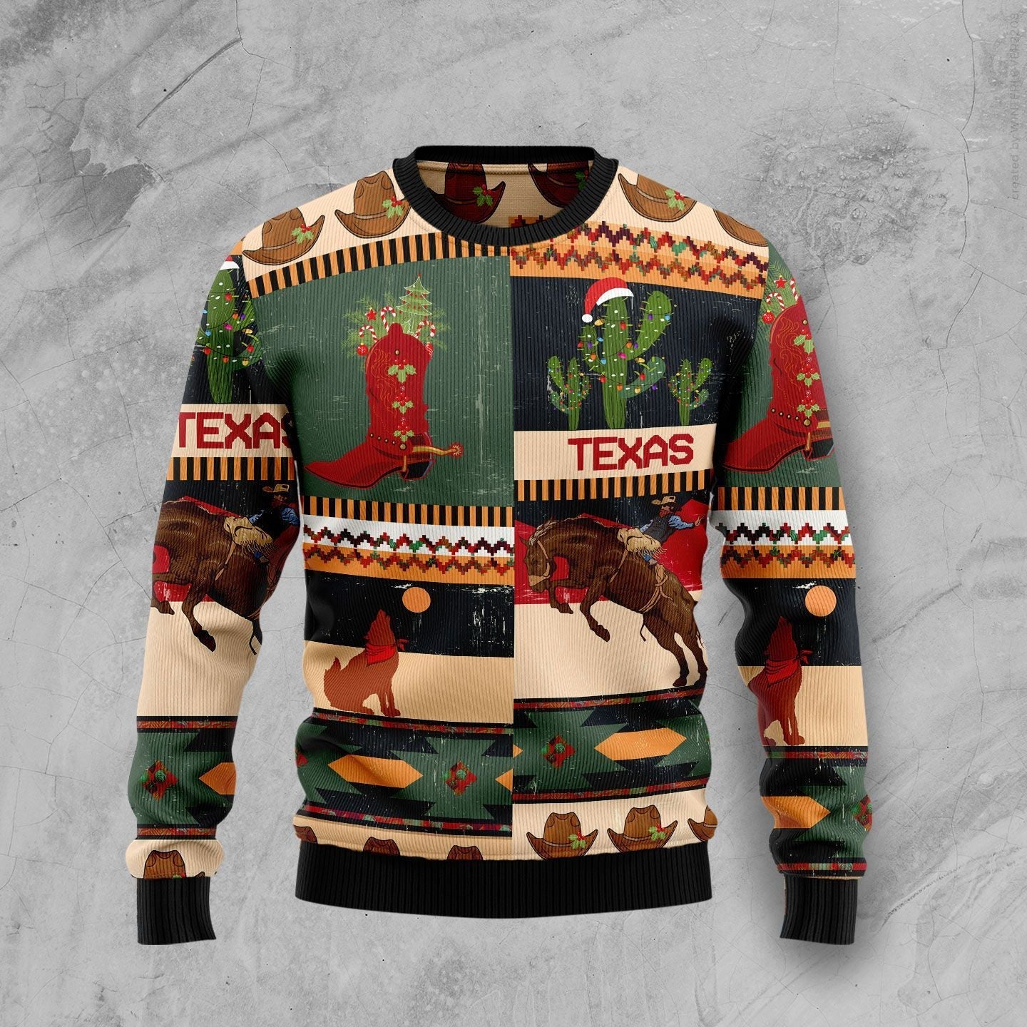 Texas Cowboy Ugly Christmas Sweater Funny Xmas Holiday Jumper Gifts For Cowboy Lovers