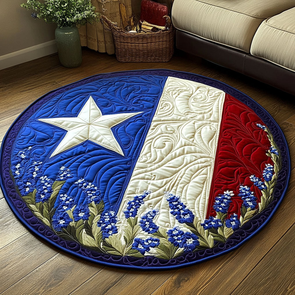 Texas Flag Hat Quilted Round Mat Front Door Idea Gifts For The Flower Lover