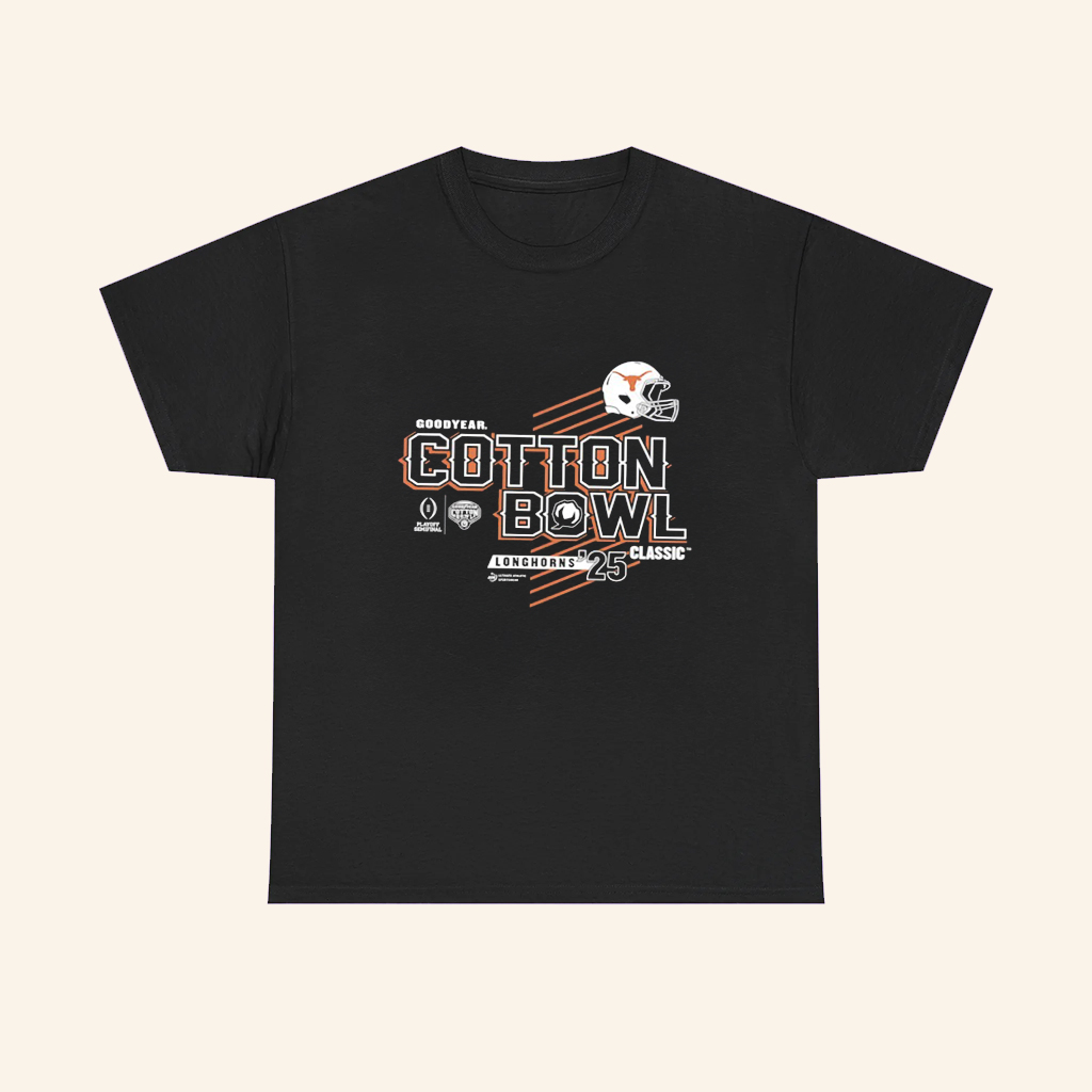 Texas Football Merch Goodyear Cotton Bowl Classic 2025 T-Shirt Football Related GIfts Texas Football Merch Goodyear Cotton Bowl Classic 2025 T-Shirt Football Related GIfts