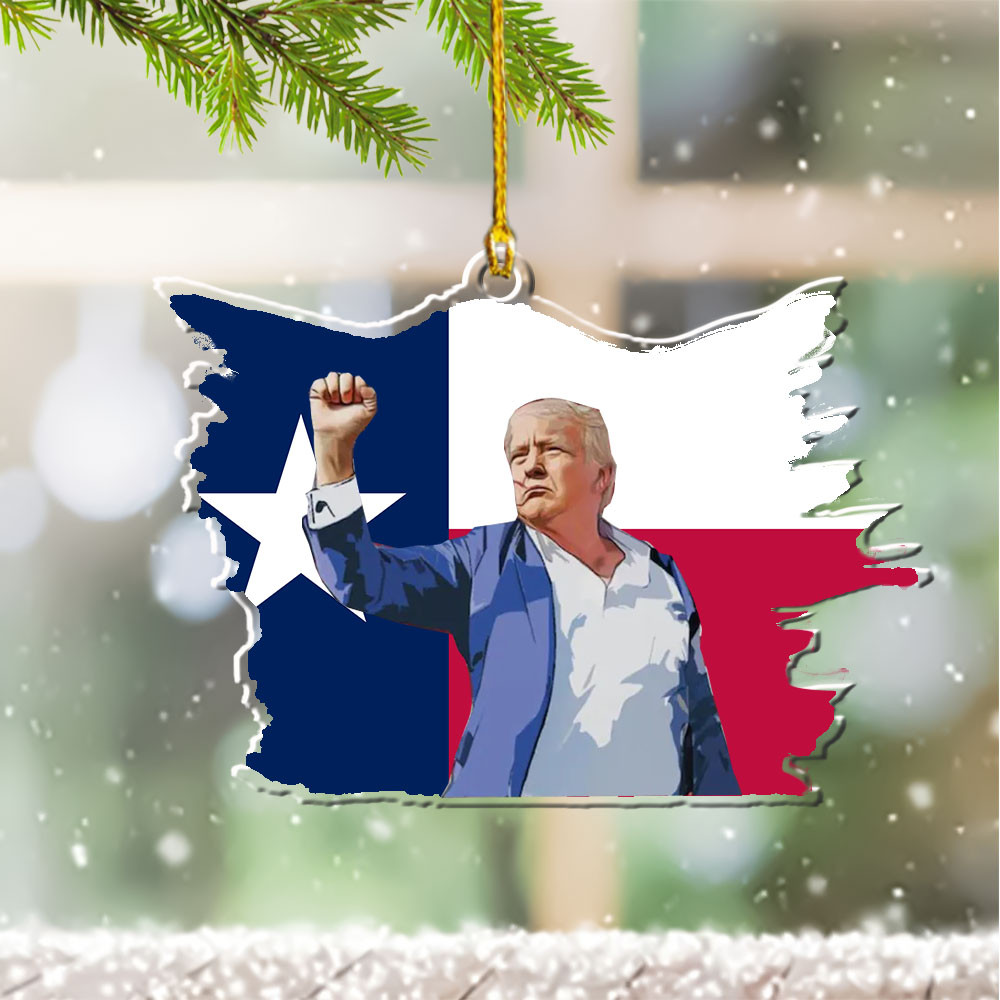 Texas for Trump 2024 Ornament Shape I Stand With Trump Christmas Decoration