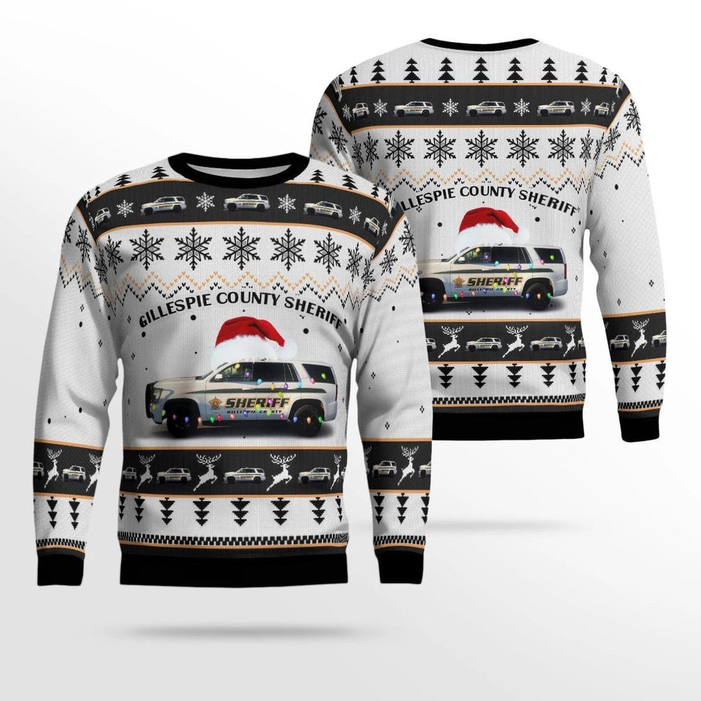 Texas Gillespie County Sheriff Christmas AOP Ugly Sweater Unisex Christmas Gift