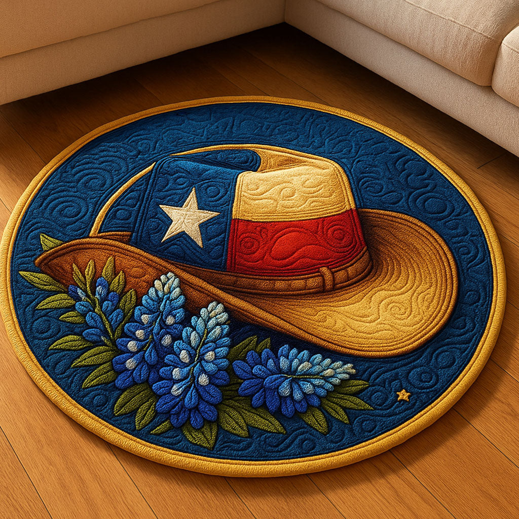 Texas Hat Bloom Quilted Round Mat Outdoor Decor Flower Arrangement Ideas