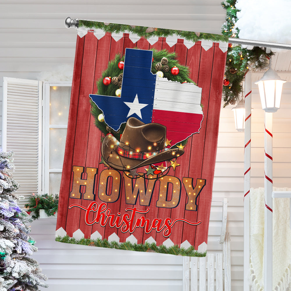 Texas Howdy Christmas Flag Festive Holiday Gift Decor