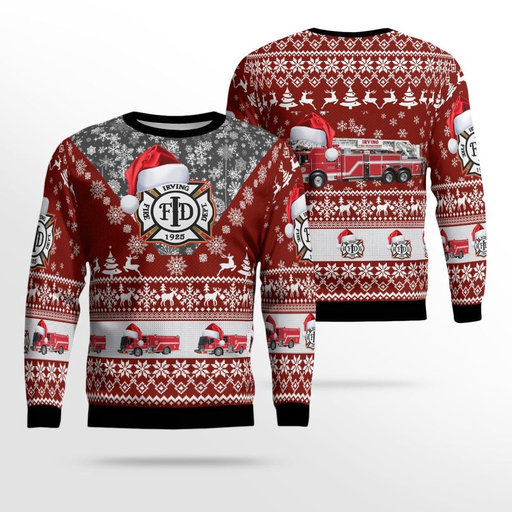 Texas Irving Fire Department Christmas Ugly Sweater Unisex Christmas Gift
