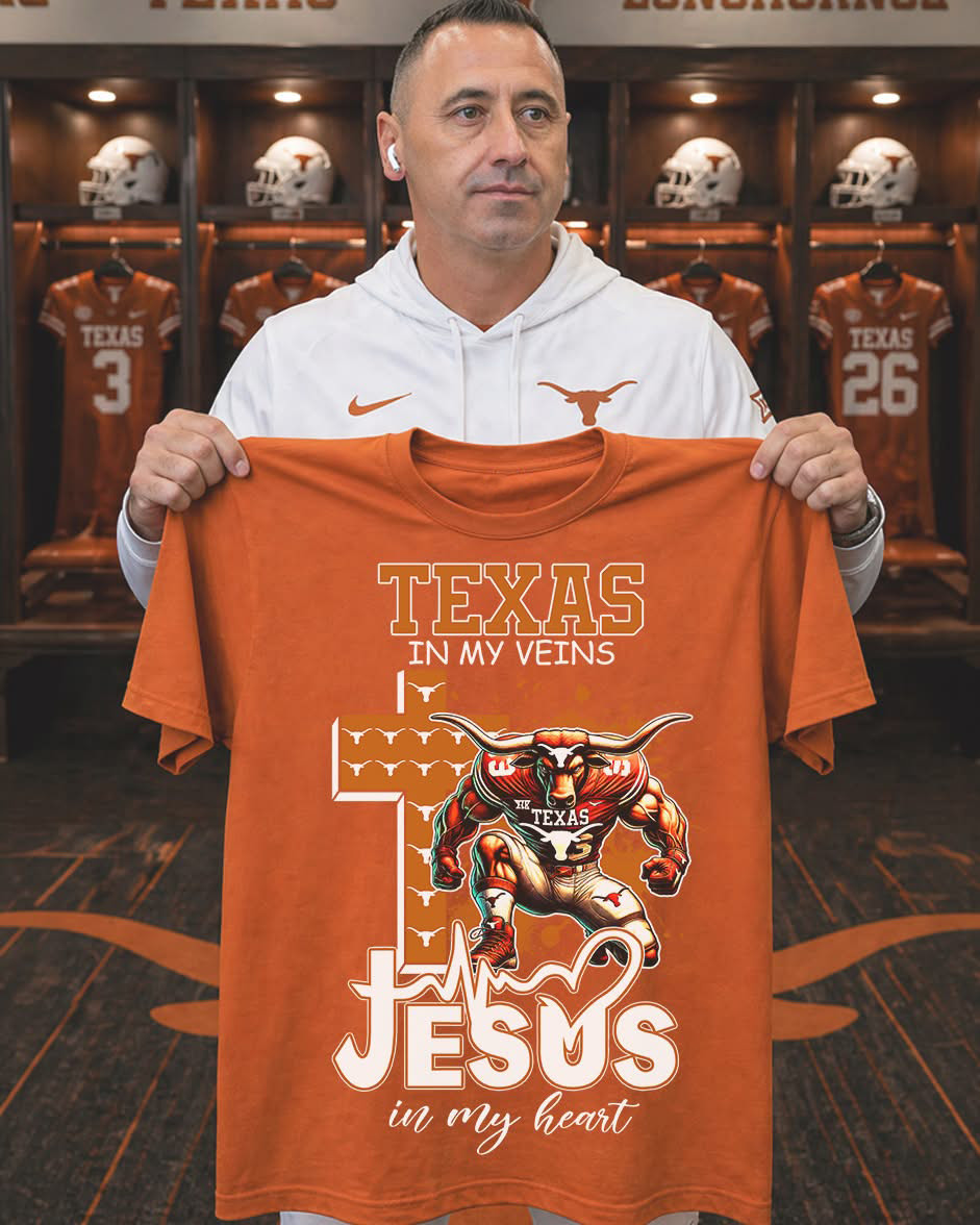 Texas Jesus In My Heart T-Shirt In Veins Shirt Gift For Sports Family