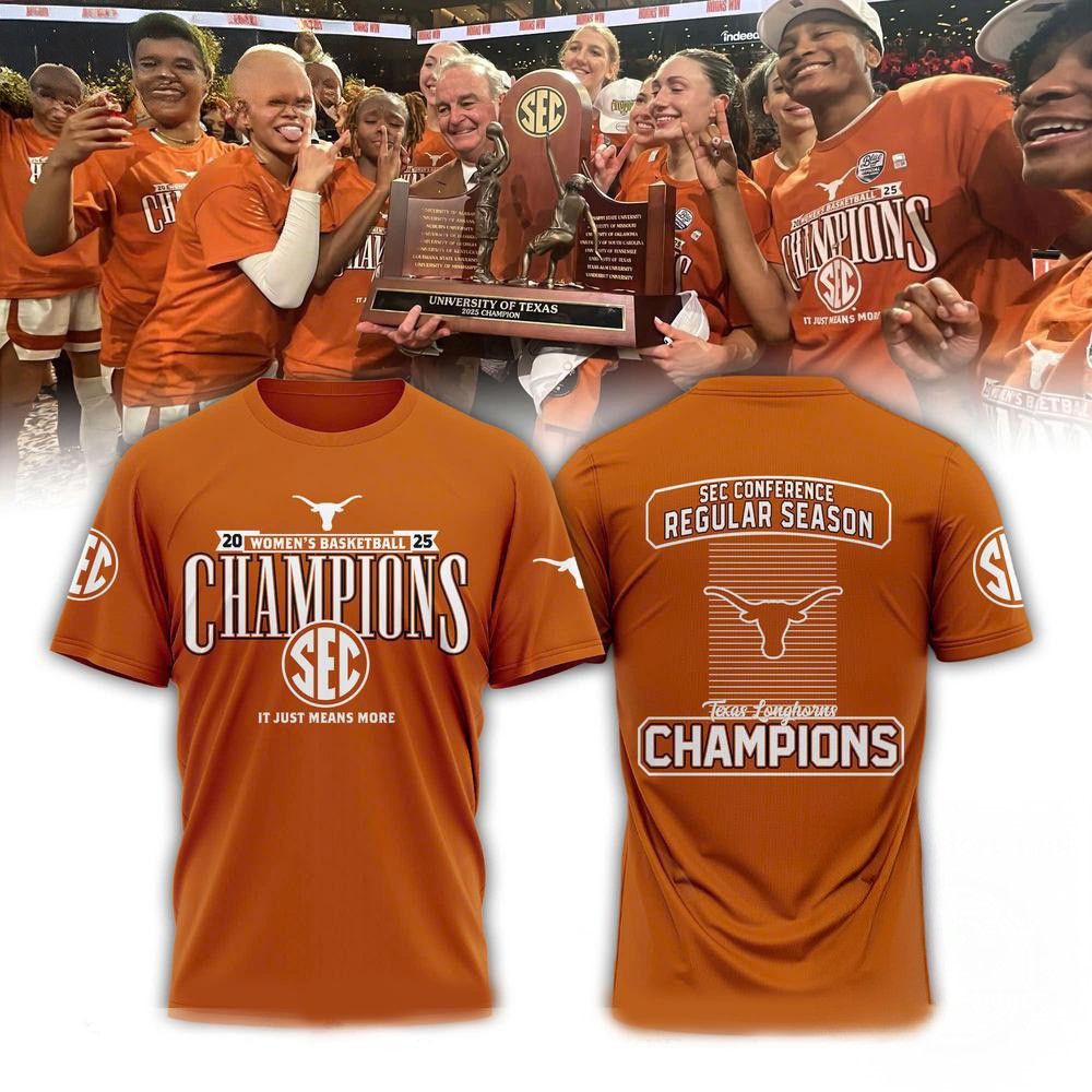 Texas Longhorns 2025 SEC Women's Basketball Regular Season Champions T-Shirt Gift For Fans