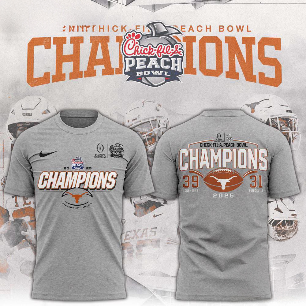 Texas Longhorns Football Playoff 2025 Peach Bowl Champions 39-31 Score Shirt Football Fan Gifts