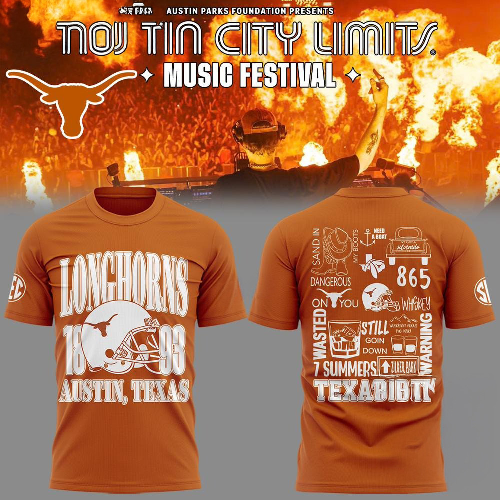Texas Longhorns Football x Austin City Festival Orange T-Shirt Gift Ideas For Football Lovers