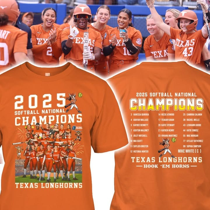 Texas Longhorns Softball National Champions 2025 Shirt Hook 'Em Horns Fan Merch Gifts