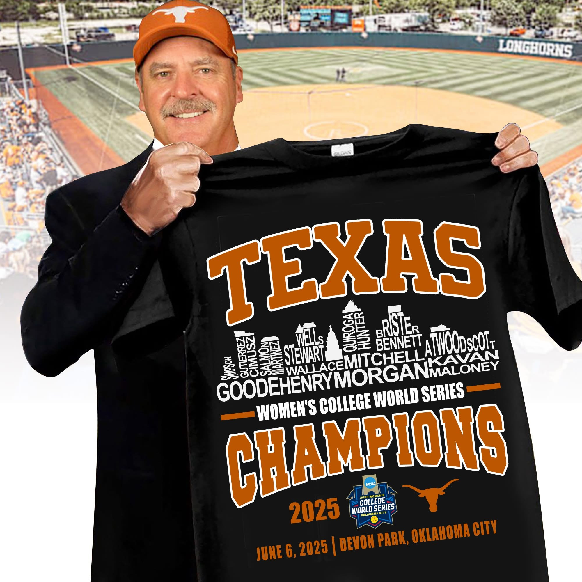 Texas Longhorns Softball National Champions 2025 Shirt Women's College World Series Merch