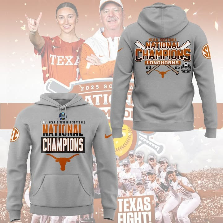 Texas Longhorns Softball NCAA National Champions 2025 Hoodie Merch Fan Gear Gift Ideas