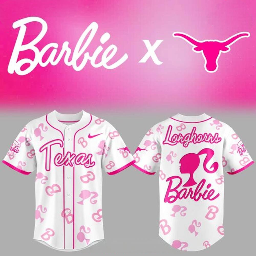Texas Longhorns x 2025 Barbie Night Special Baseball Jersey Football Fan Gift Ideas