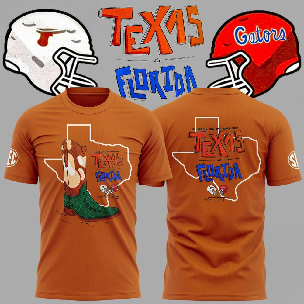 Texas Longhorns x Florida Gators 2024 New Orange T-Shirt Football Related Gifts