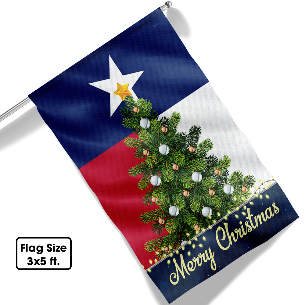 Texas Merry Christmas Flag