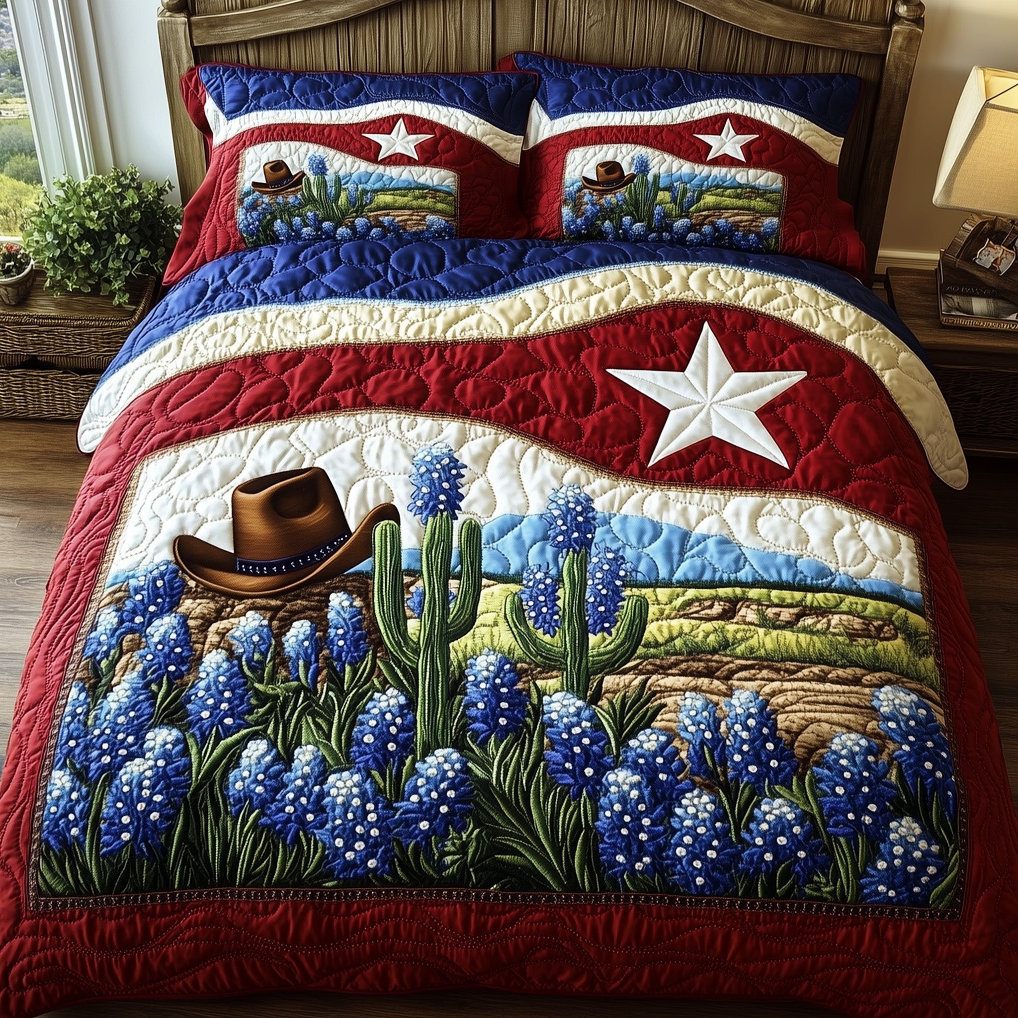 Texas Pride Quilted Bedding Set Duvet Cover Bedspread Texas Gifts For Women
