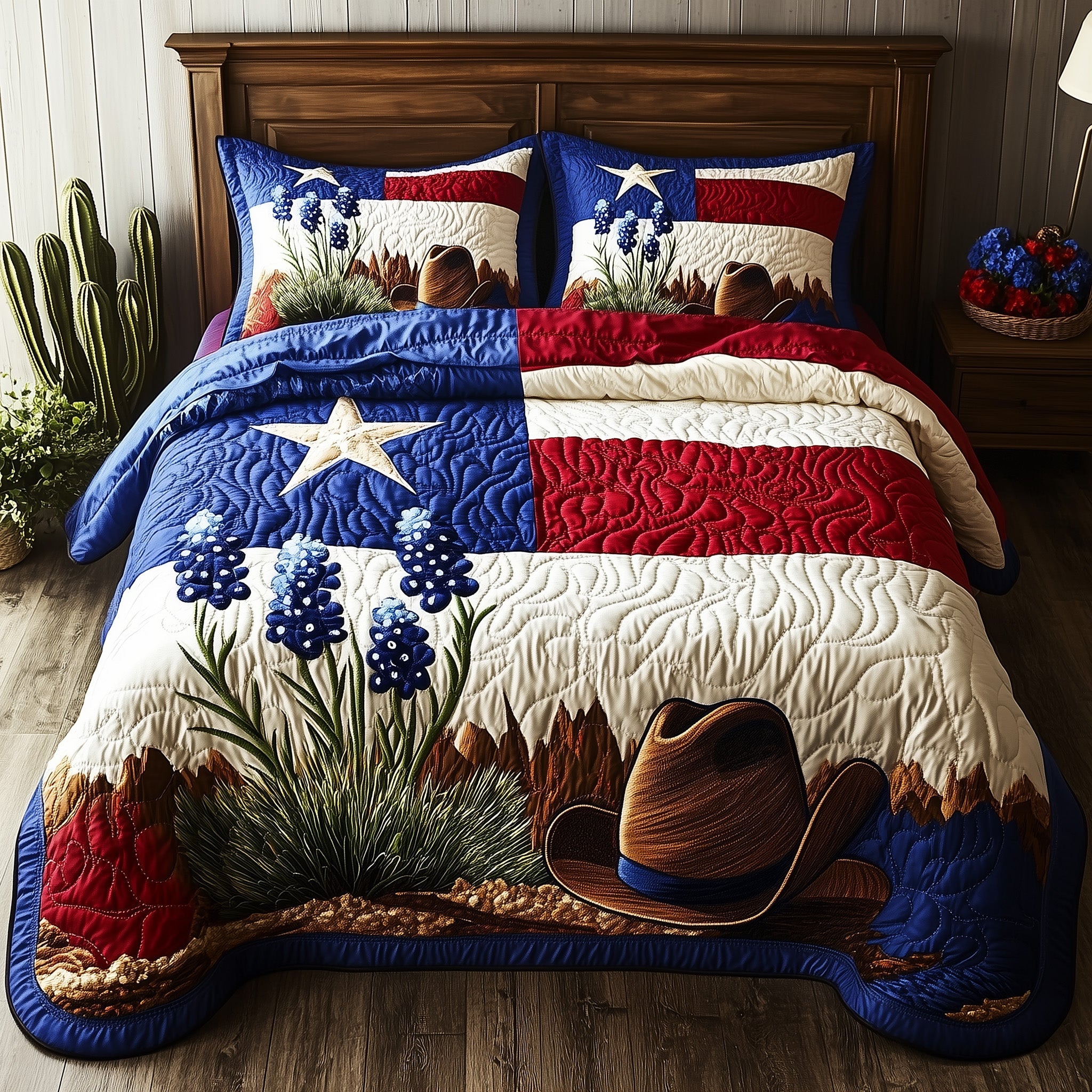 Texas Pride Quilted Bedding Set Duvet Cover Bedspread Texas Gifts To Send