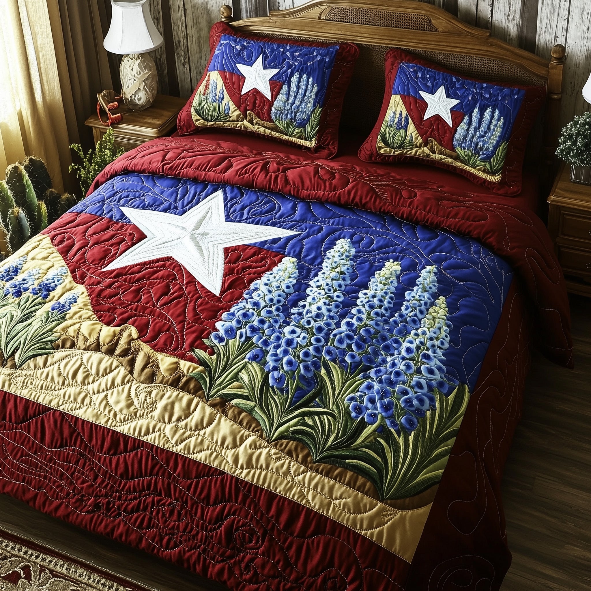 Texas Pride Quilted Bedding Set Duvet Cover Bedspread Texas Gifts To Ship