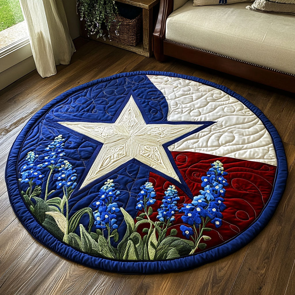 Texas Pride Quilted Round Mat Christmas Entryway Decor Best Gifts For Flower Lovers