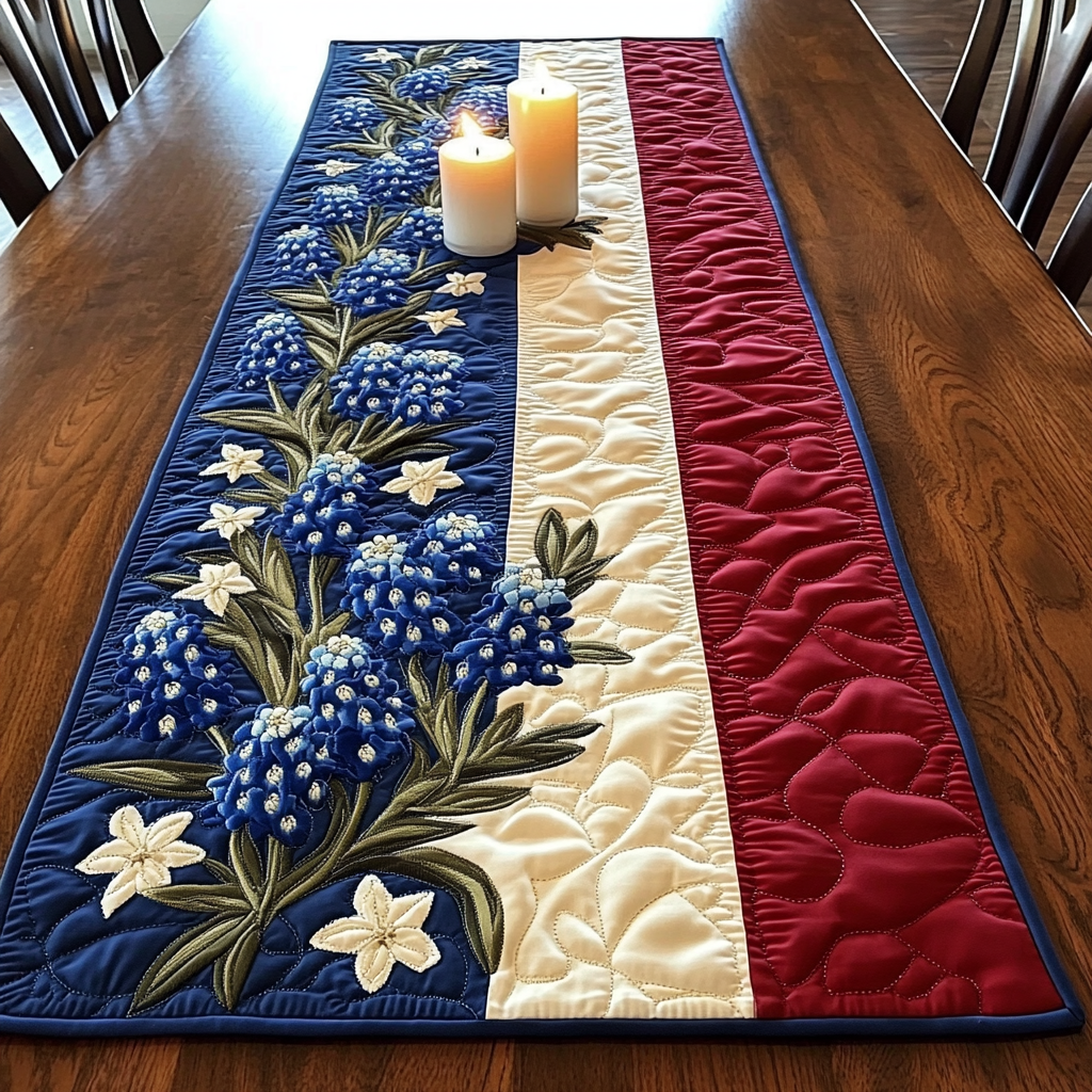 Texas Pride Quilted Table Runner Dinner Table Decor Ideas Gift Delivery Texas
