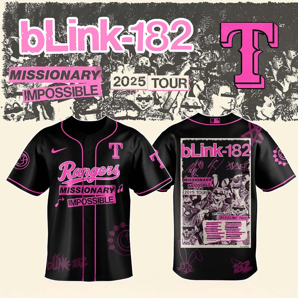 Texas Rangers Blink 182 Missionary Impossible Tour 2025 Jersey Best Gift For Baseball Fans