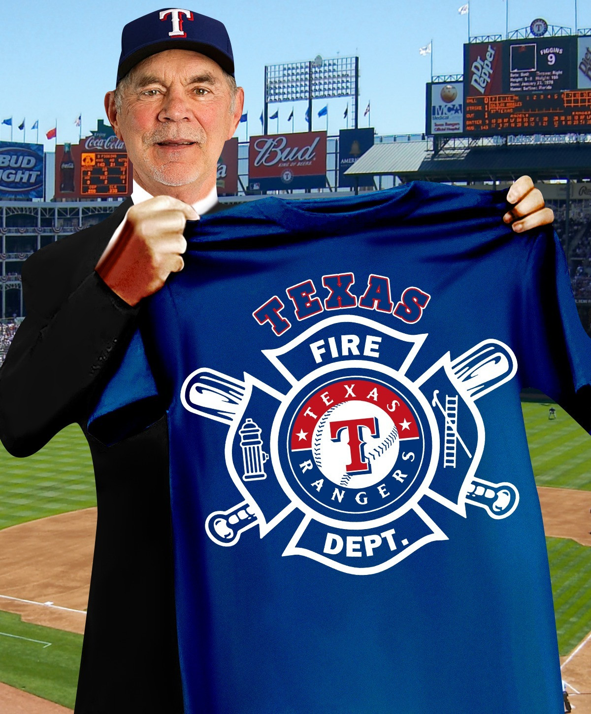 Texas Rangers Firefighter Fire Dept Shirt Honor Firefighter Night Baseball Fan Merch Gifts