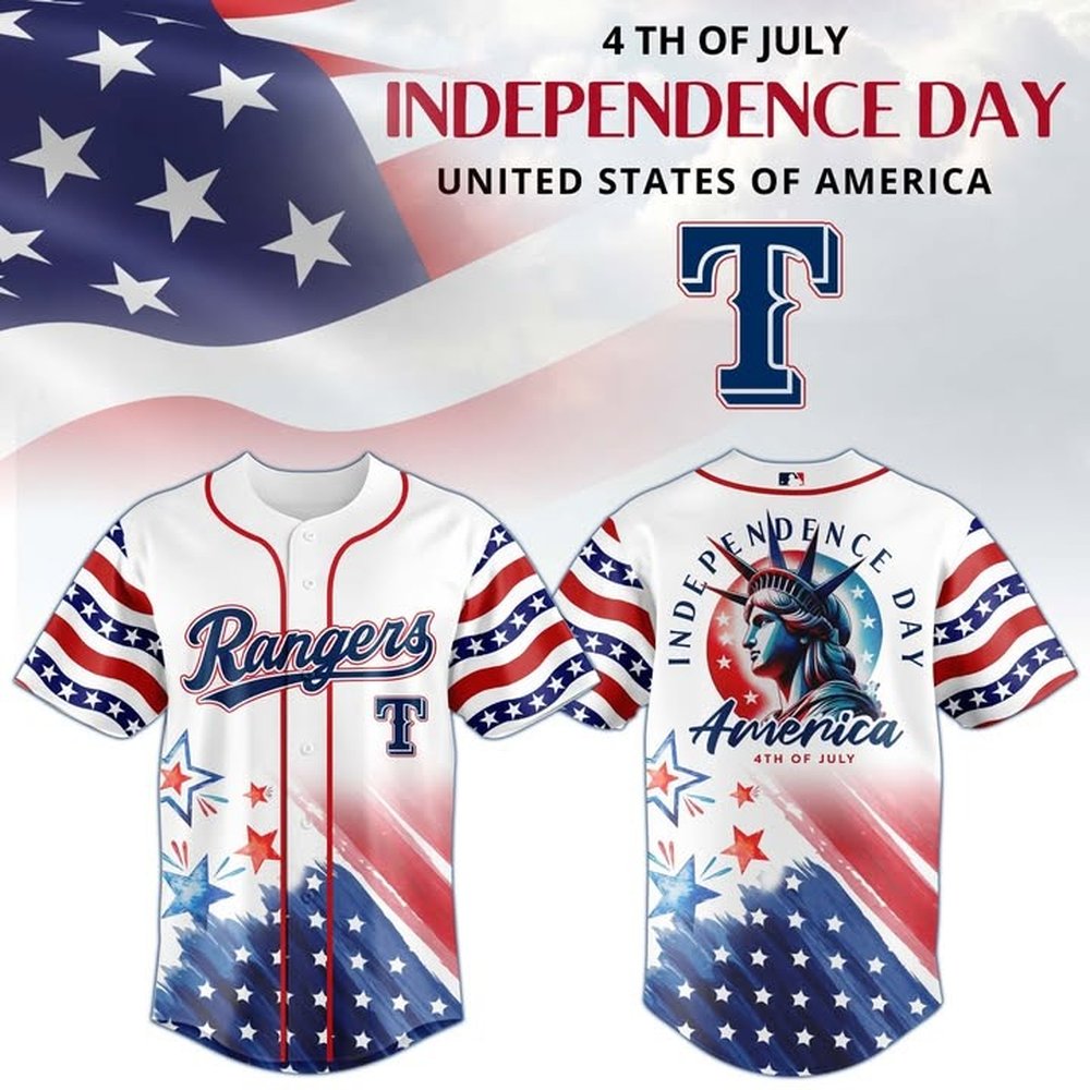 Texas Rangers Independence Day 4th Of July Jersey Rangers Merch Best Gift For Baseball Lover