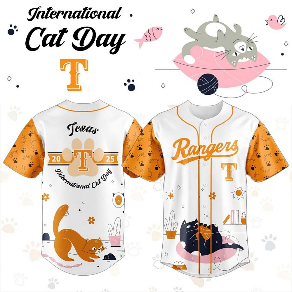 Texas Rangers International Cat Day Jersey 2025 Special Gift For Baseball Supporters