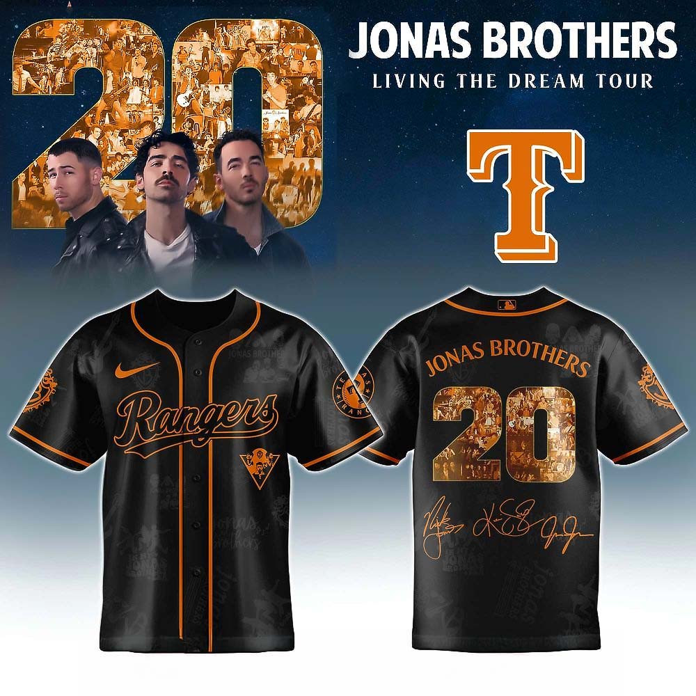 Texas Rangers Jonas Brothers Living The Dream Tour 2025 Jersey Best Gift For Baseball Fans