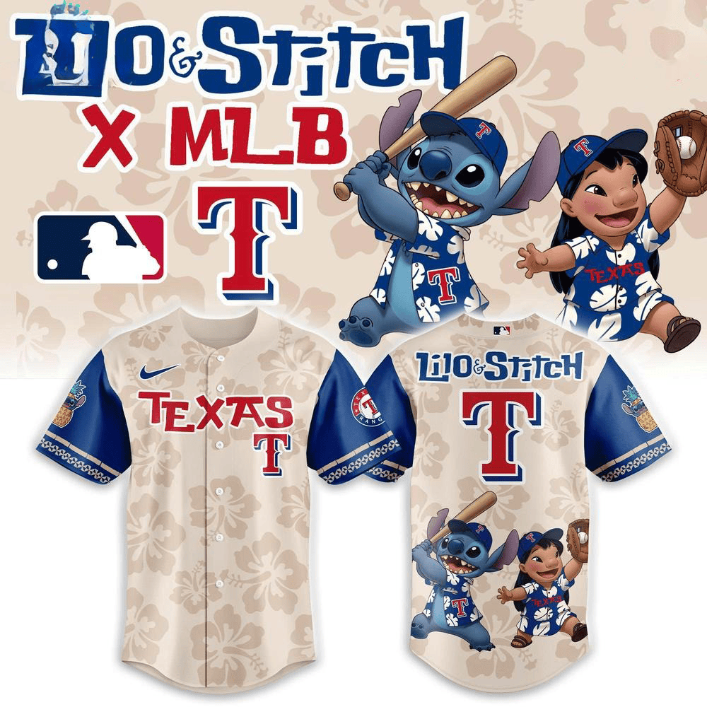 Texas Rangers Lilo & Stitch 2025 Special Baseball Jersey Baseball Enthusiast Gifts