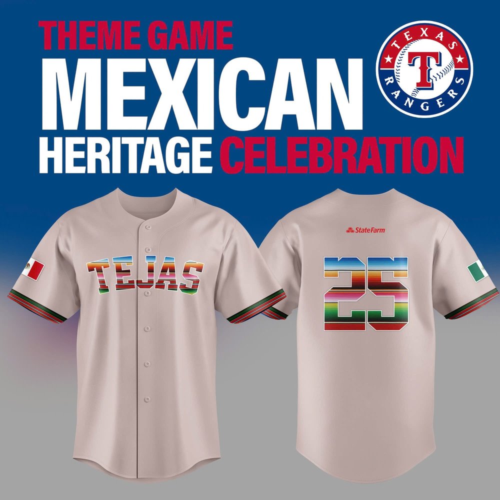 Texas Rangers Mexican Heritage Celebration Jersey Rangers Merch Gifts For Fans