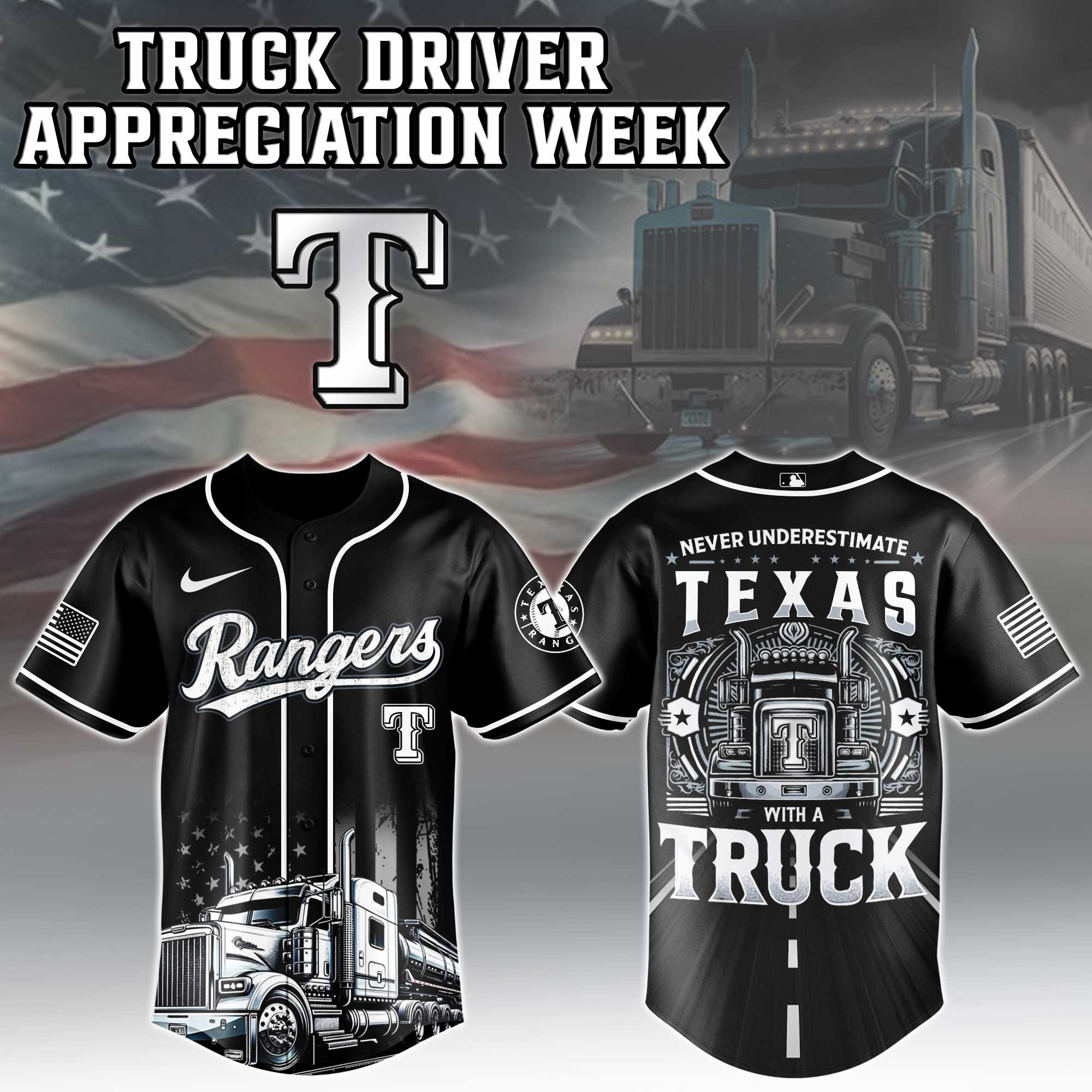 Texas Rangers MLB X Nation Truck Driver Appreciation Week Jersey 2025 Gifts For Baseball Lovers