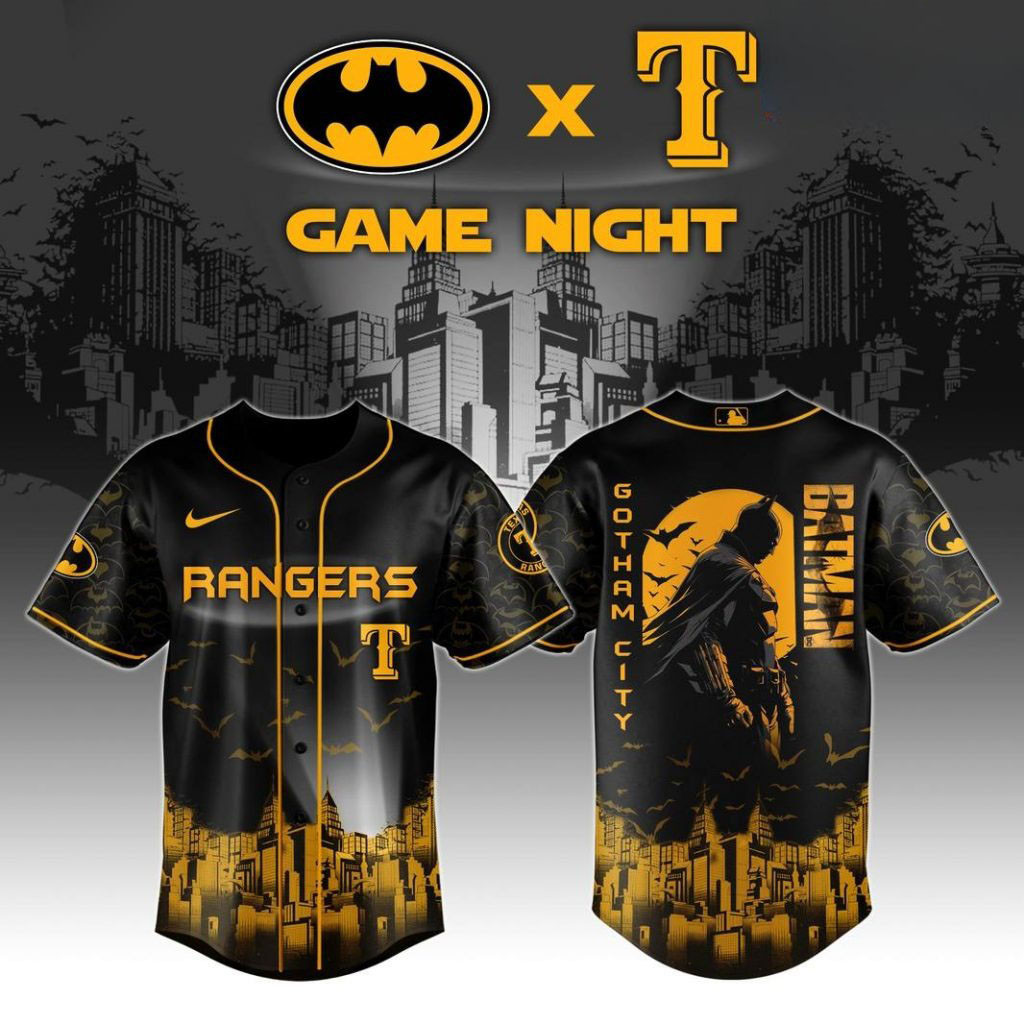 Texas Rangers x DC Batman Game Night Special Baseball Jersey Baseball Enthusiast Gifts