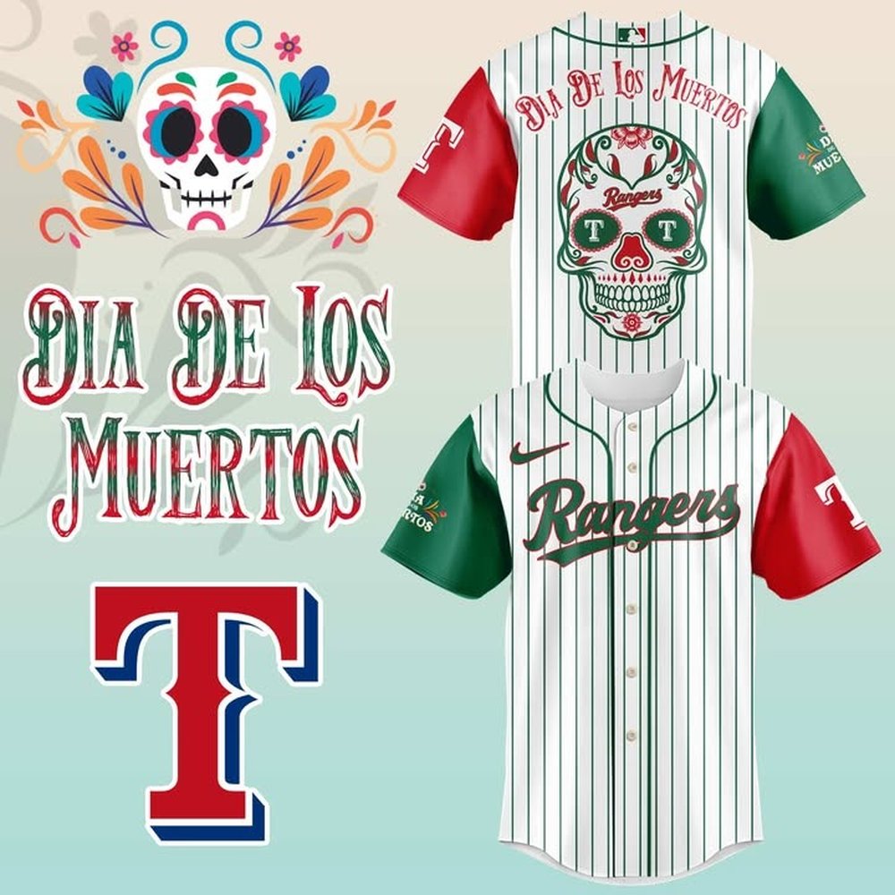 Texas Rangers x Dia De Los Muertor 2025 Jersey Best Gifts For Baseball Lovers