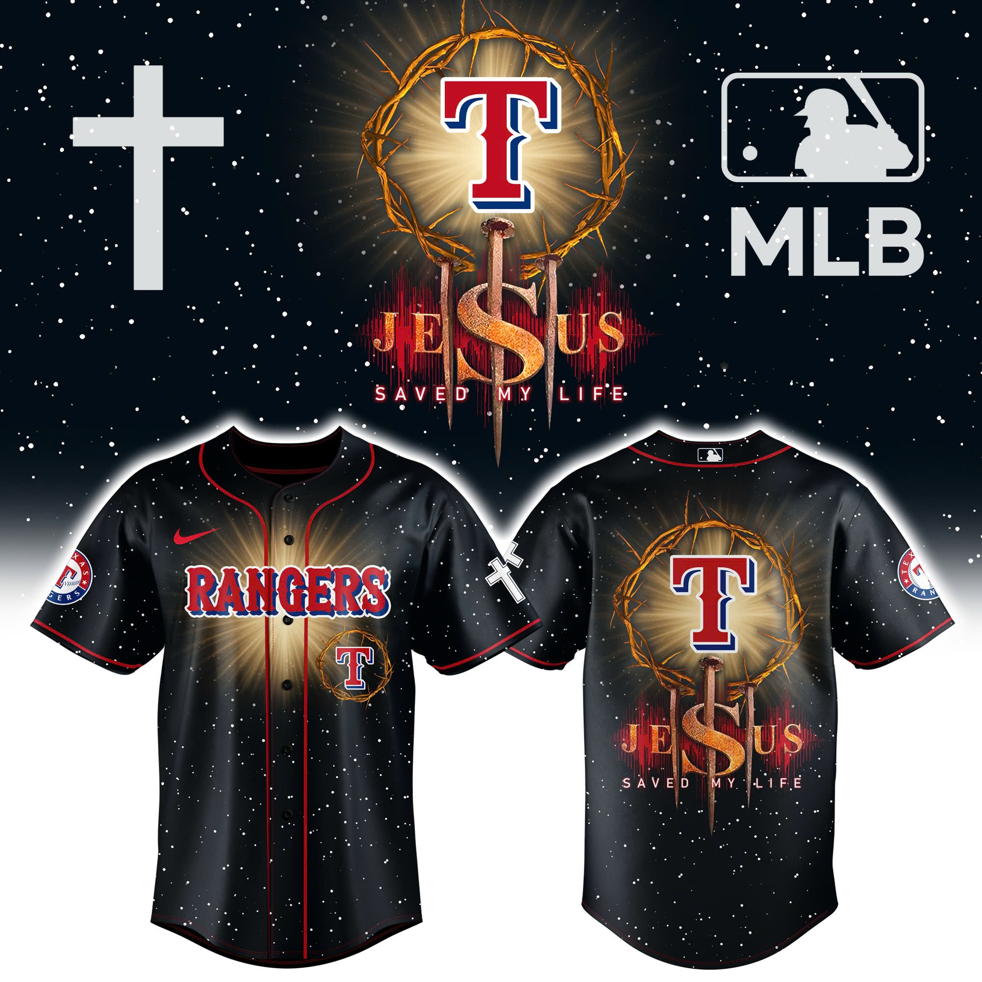 Texas Rangers x Jesus Save 2025 Jersey Presents For Baseball Fans