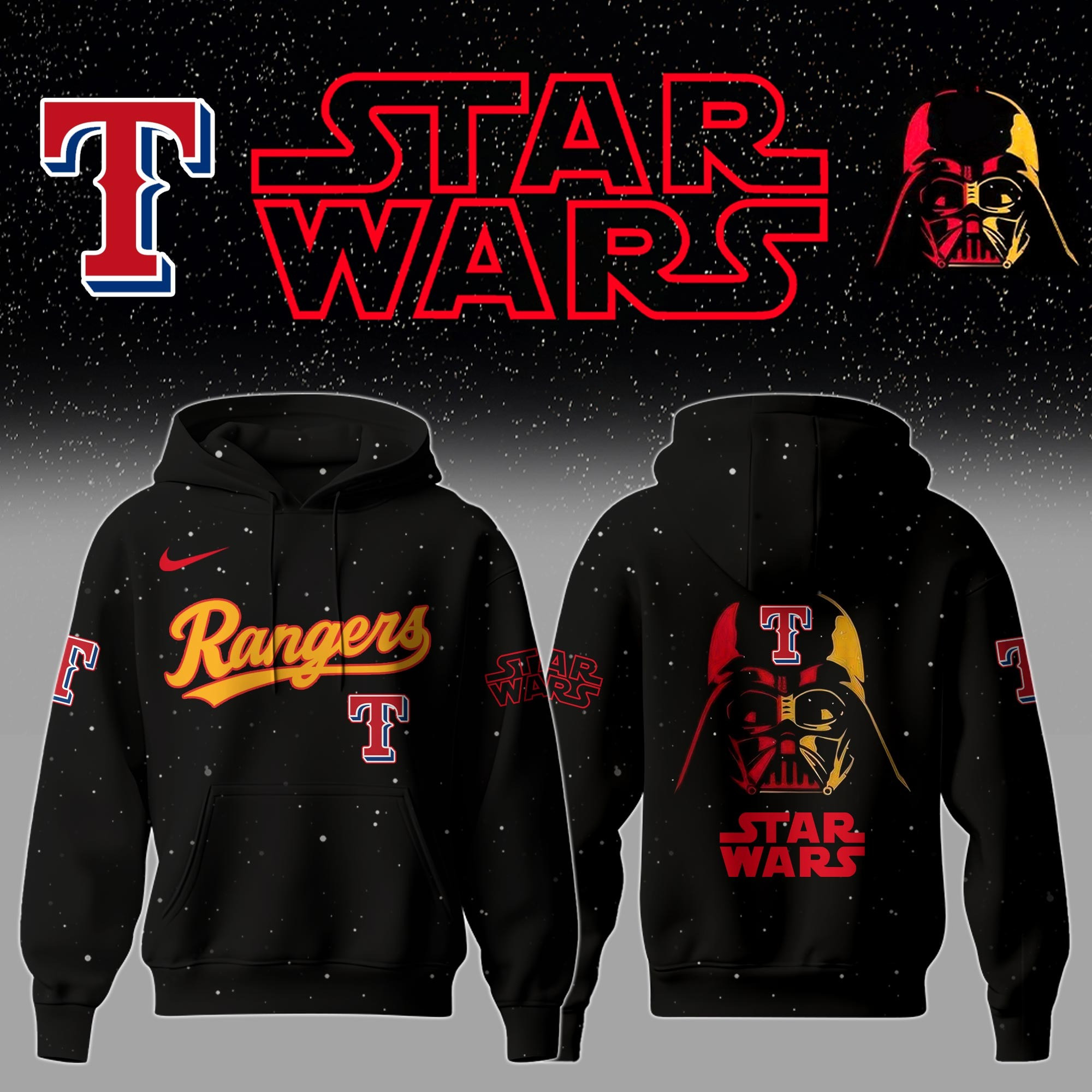 Texas Rangers x Star Wars Night Hoodie NHL Gifts For Fans