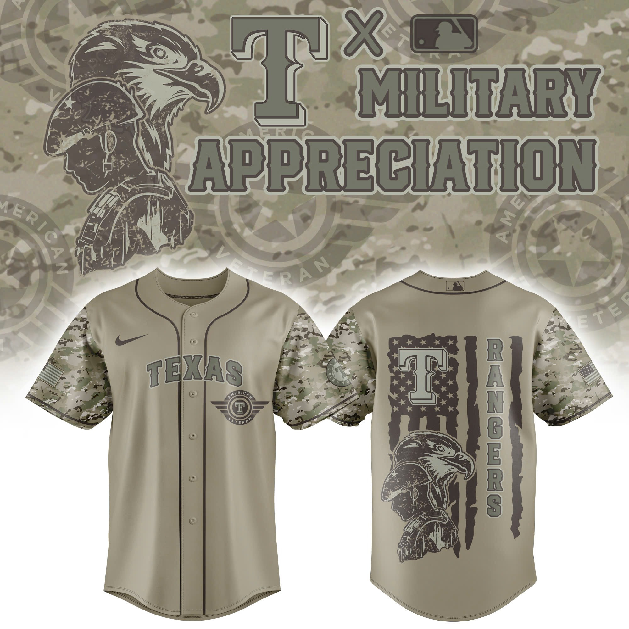 Texas Rangers x Veteran U.S 2025 Baseball Jersey Best Gifts For Baseball Lovers