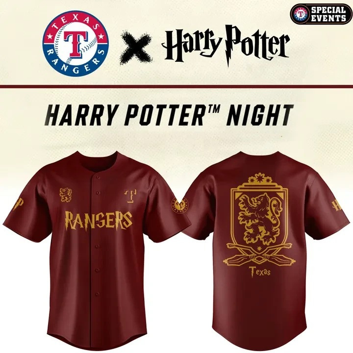 Texas Ransers x Harry Potter Night Baseball Jersey Best Gifts For Fans