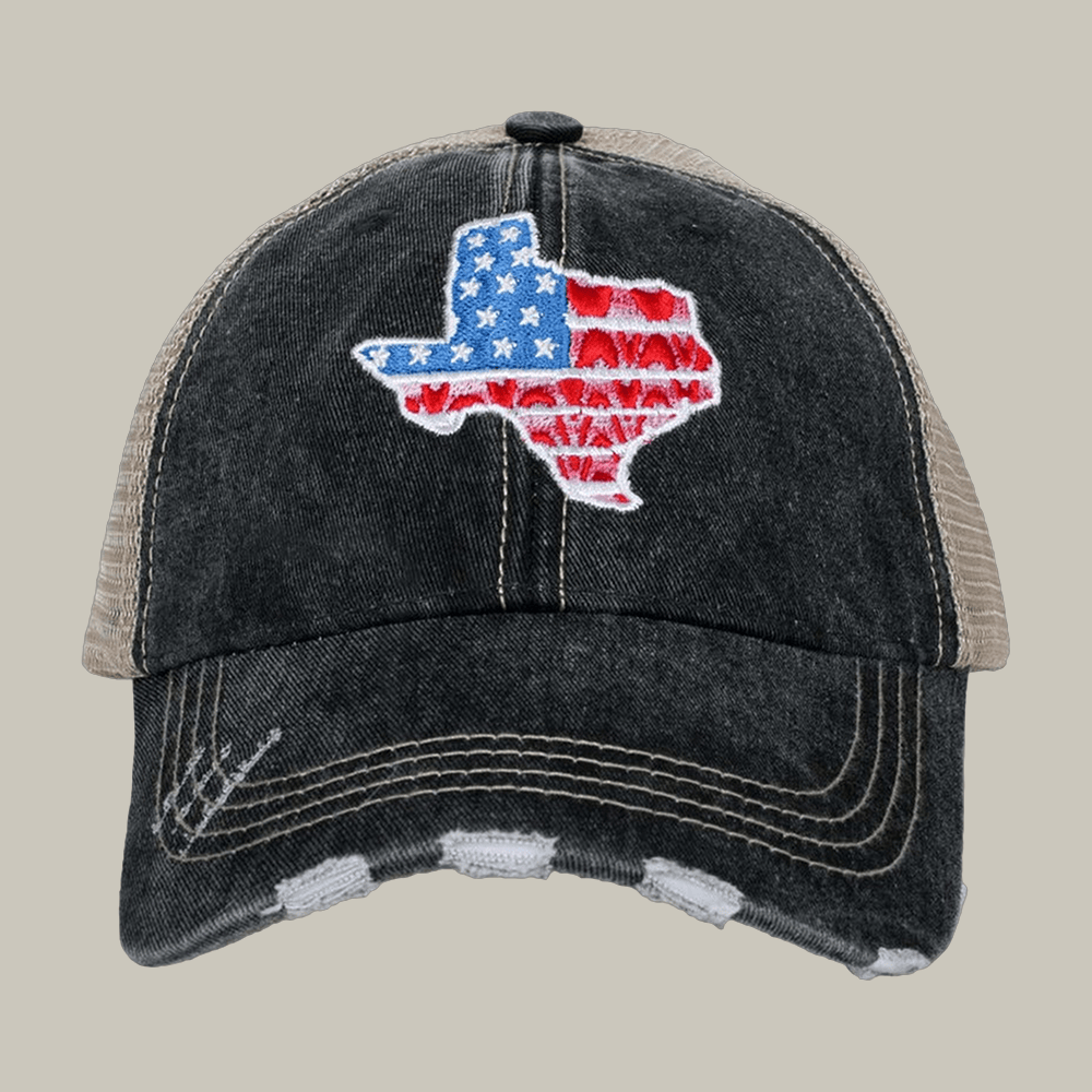 Texas Shape Flag Trucker Hat Katydid Brand Hat Patriotic Texas Cool Gift For Loved Ones
