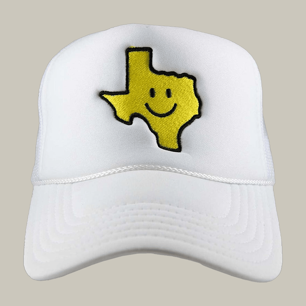 Texas Shape Happy Face Foam Hat Patriotic Texas Katydid Trucker Hat Funny Gift For Friends