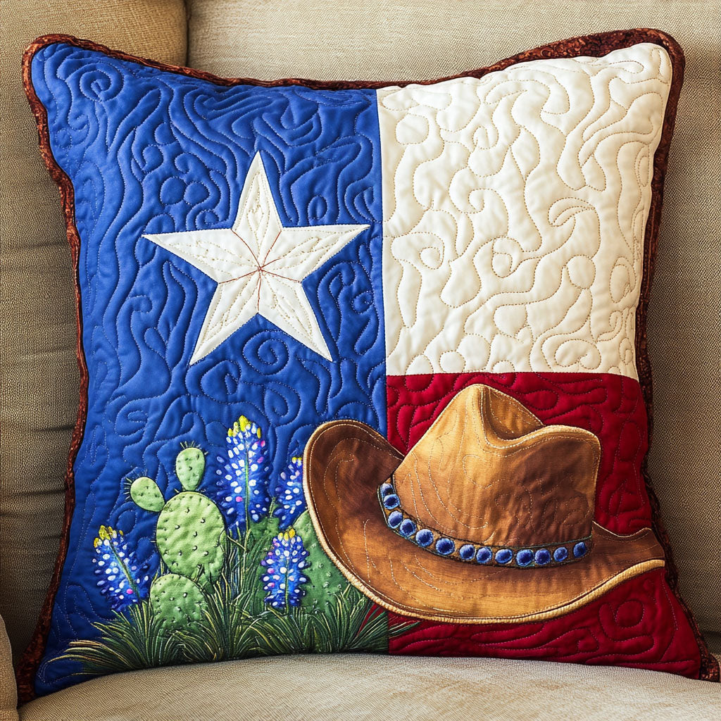 Texas Spirit Quilted Pillow Case Decorative Throw Pillow Covers Cool Texas Gifts