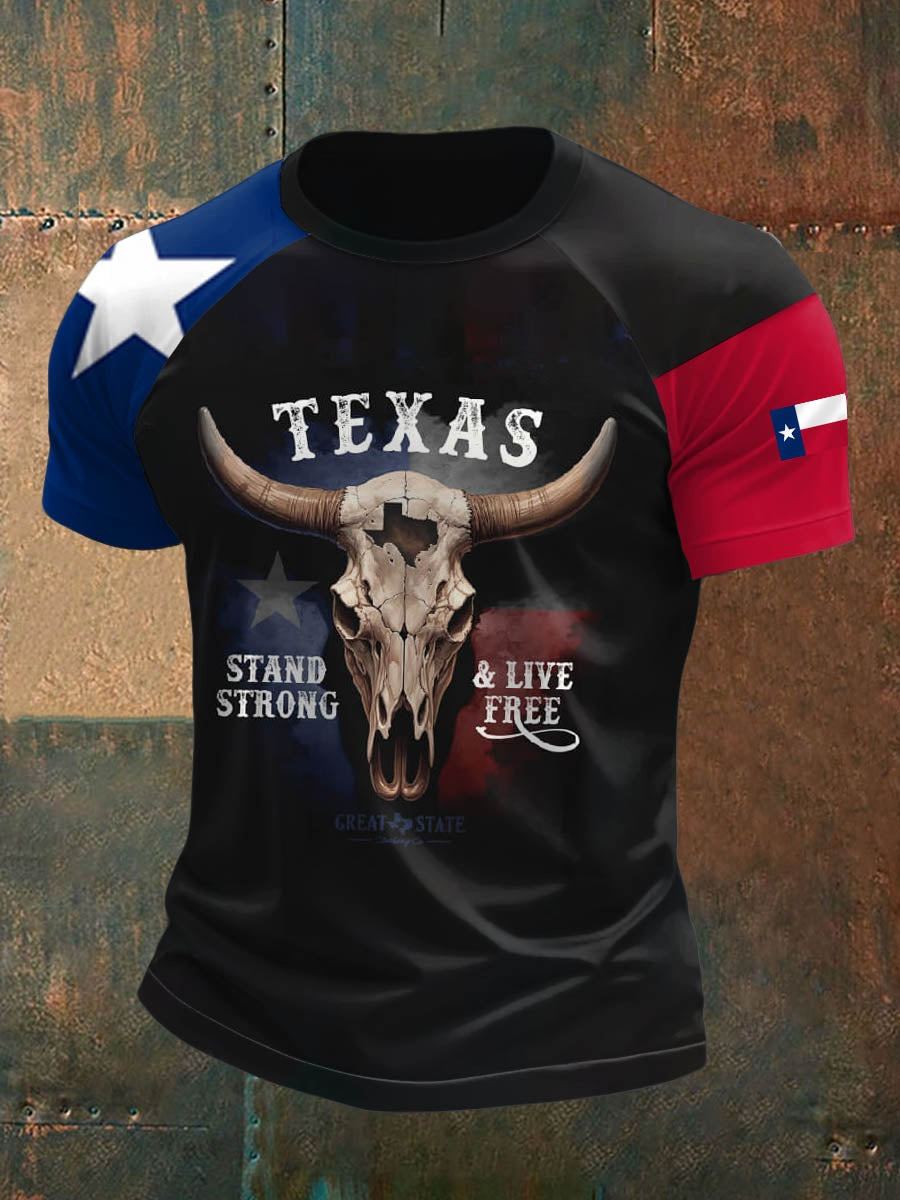 Texas Stand Strong And Live Free T-Shirt Patriotic Tees Gifts For Texans