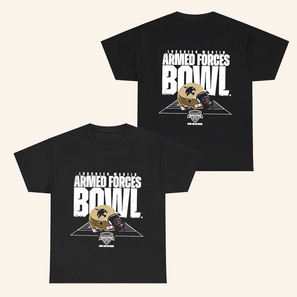 Texas State Football 2026 Armed Forces Bowl Helmet T-Shirt Best Gifts For Football Fans Texas State Football 2026 Armed Forces Bowl Helmet T-Shirt Best Gifts For Football Fans