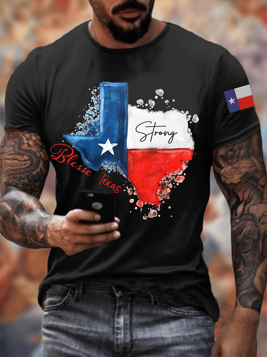 Texas Strong Bless Texas T-Shirt Patriotic Tees Gifts For Texans