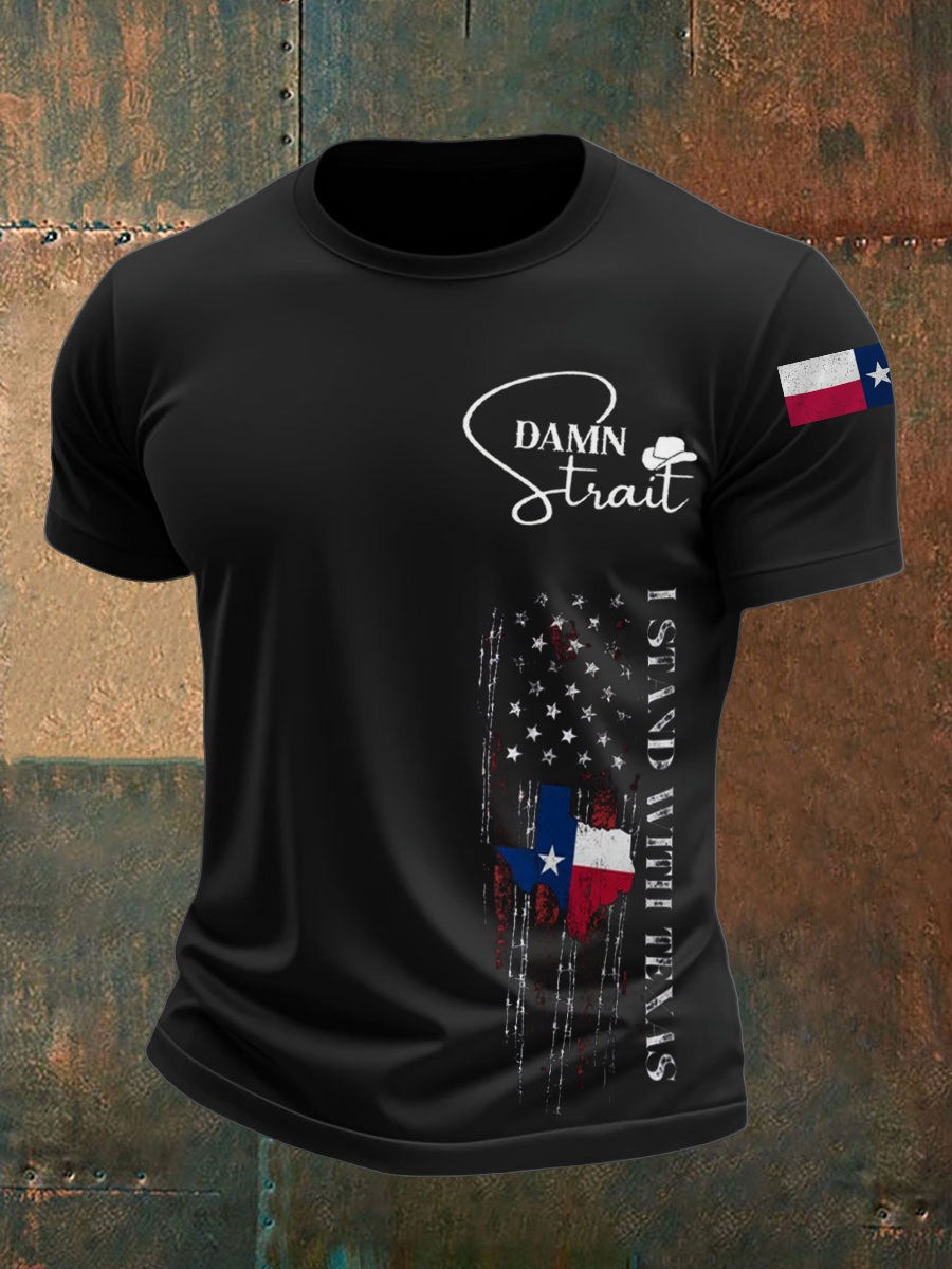 Texas Strong Country Music Support Texas T-Shirt Patriotic Tees Gifts For Men's