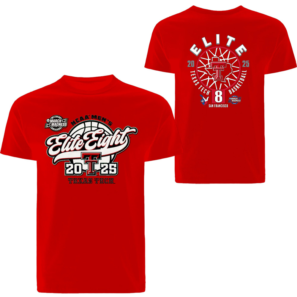 Texas Tech Elite 8 Eight Shirt 2025 NCAA Men's Basketball March Madness Merch T-Shirt