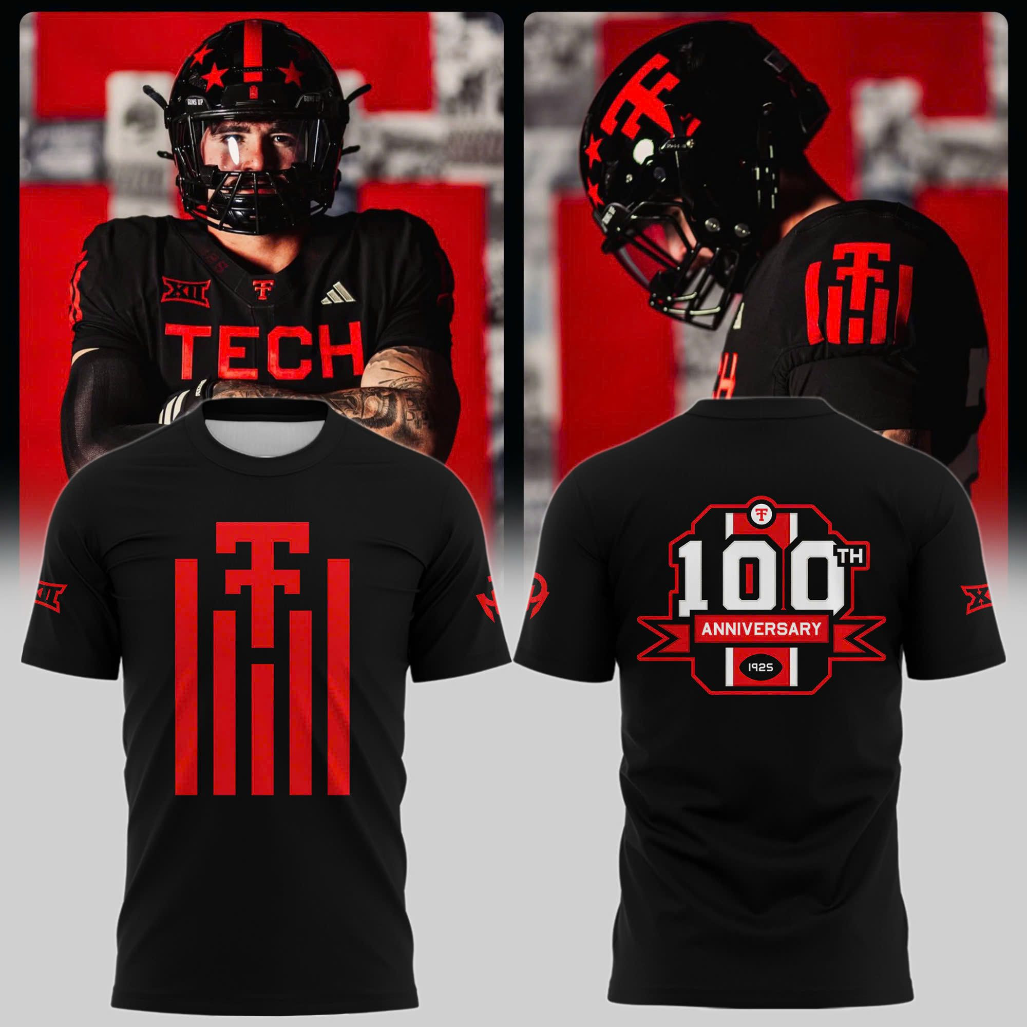 Texas Tech Red Raiders 100th Anniversary T-Shirt Texas Tech Red Raiders Merch Fans Gear