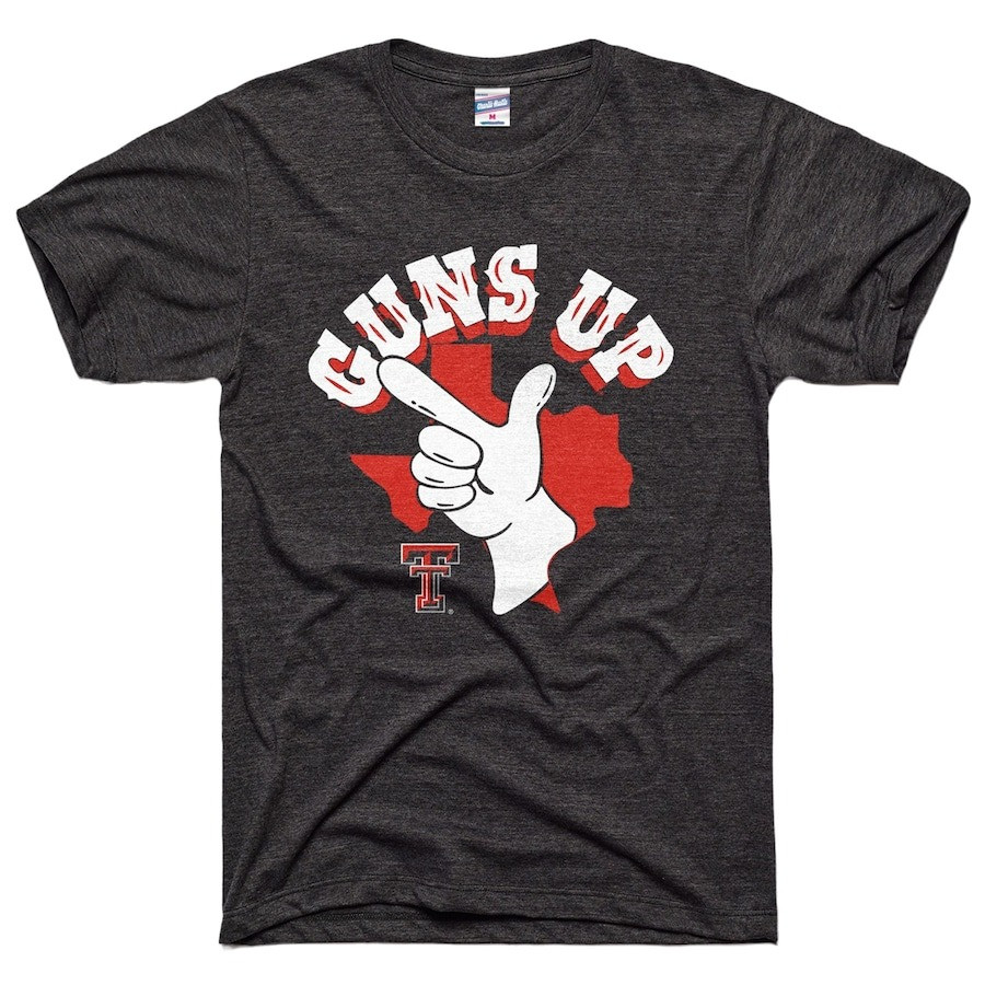 Texas Tech Red Raiders Charlie Hustle Guns Up Shirt Fan Merch Gifts For Basketball Lovers