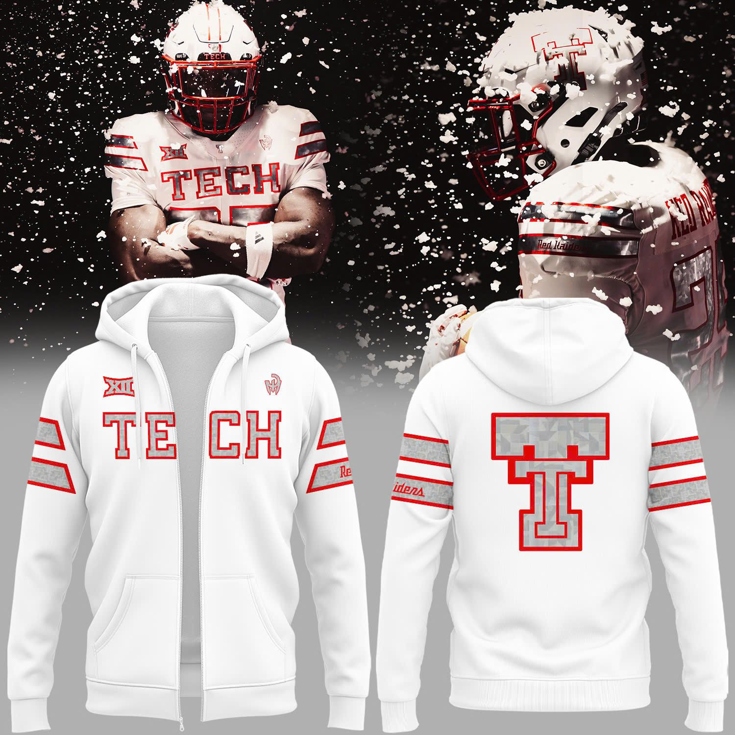 Texas Tech Red Raiders Football Team Zip Hoodie Game Day Clothing Texas Tech Fans Gear