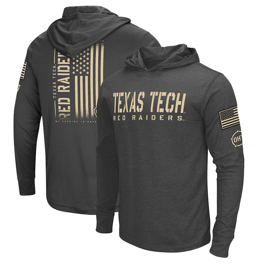 Texas Tech Red Raiders Hoodie USA Flag Colosseum Team OHT Military Appreciation Gifts